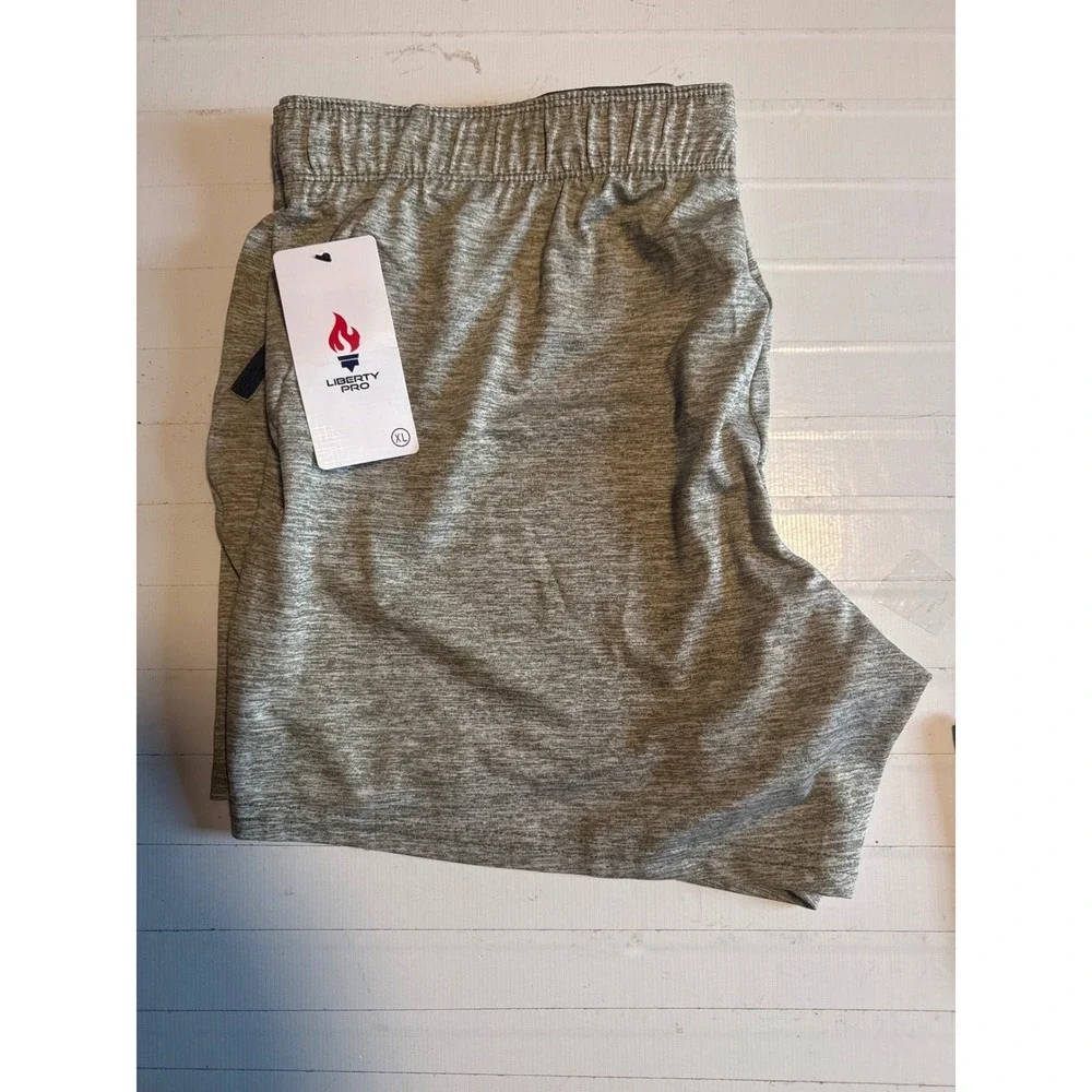 Liberty Pro Athletic Shorts Men XL Gray NEW Space Dye‎ Zipper Pockets Workout